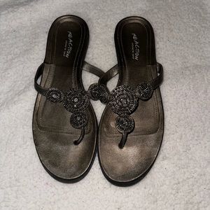Silver Kenneth Cole Reaction Sandals, Size 12
